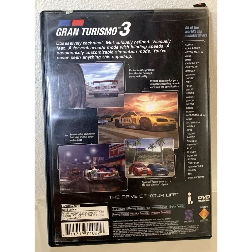 Lot 2 Sony PlayStation 2 Tiger Woods PGA Tour 2004 & Gran Turismo 3 A-Spec